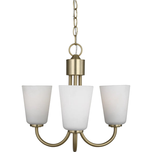 Miles Three Light Chandelier by Generation Lighting. Made from steel in a unique style.