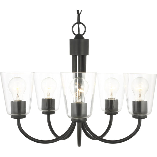 Miles Five Light Chandelier by Generation Lighting. Made from steel in a unique style.