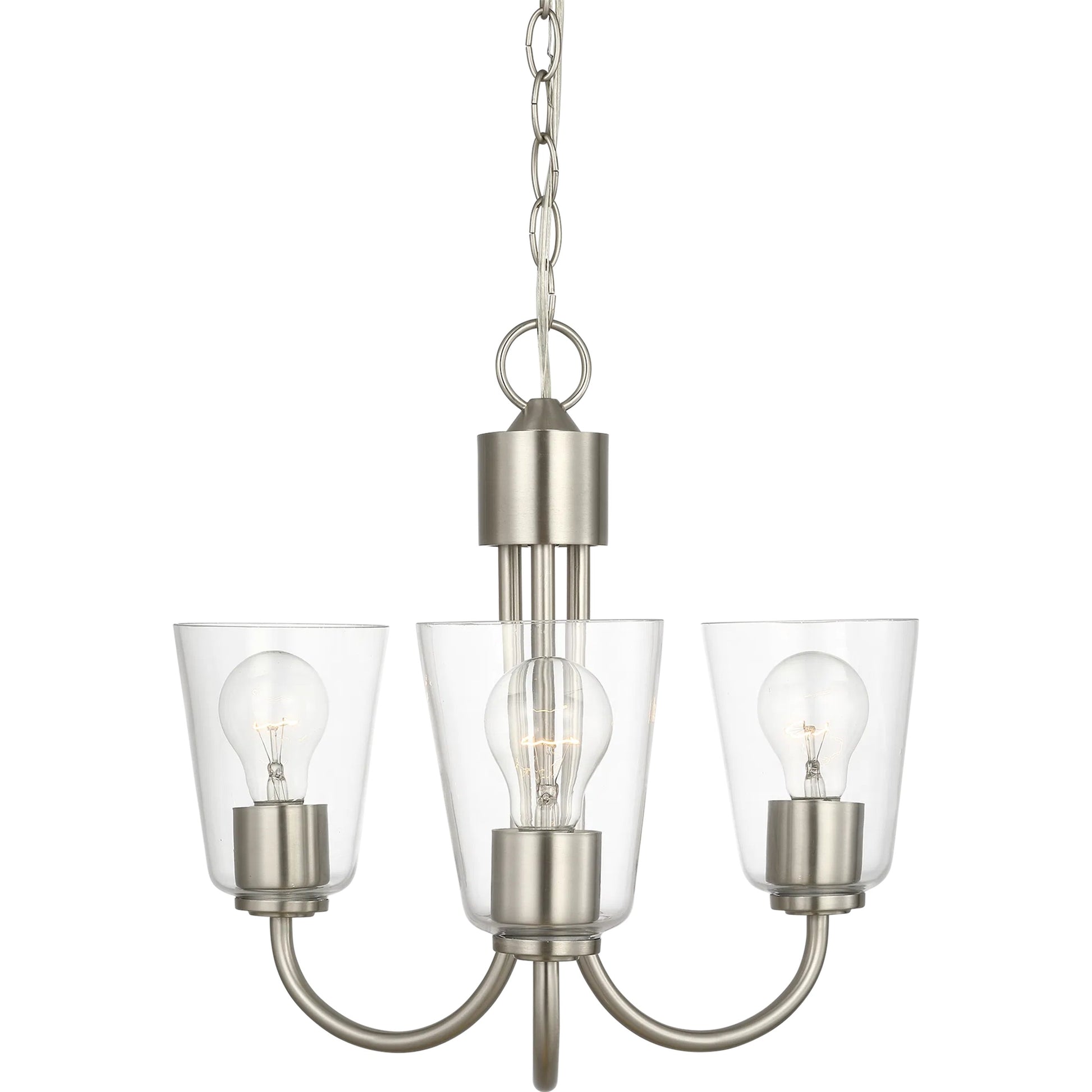 Miles Three Light Chandelier by Generation Lighting. Made from steel in a traditional style.