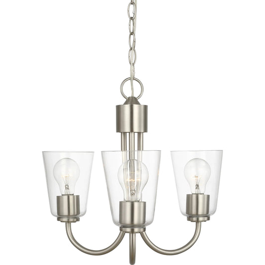 Miles Three Light Chandelier by Generation Lighting. Made from steel in a unique style.