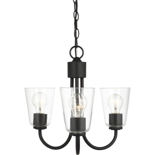 Miles Three Light Chandelier by Generation Lighting. Made from steel in a unique style.