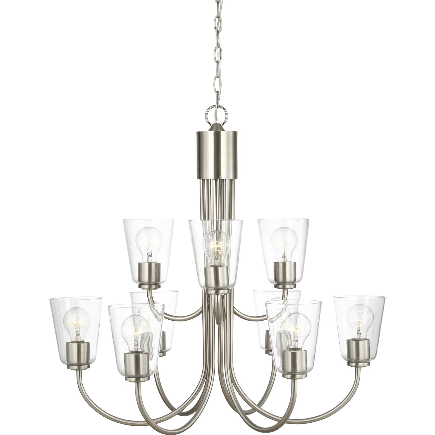 001 SI-2456799 | Primary Silo | Miles Nine Light Chandelier by Generation Lighting. Made from steel in a traditional style.
