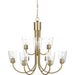 Miles Nine Light Chandelier by Generation Lighting. Made from steel in a traditional style.