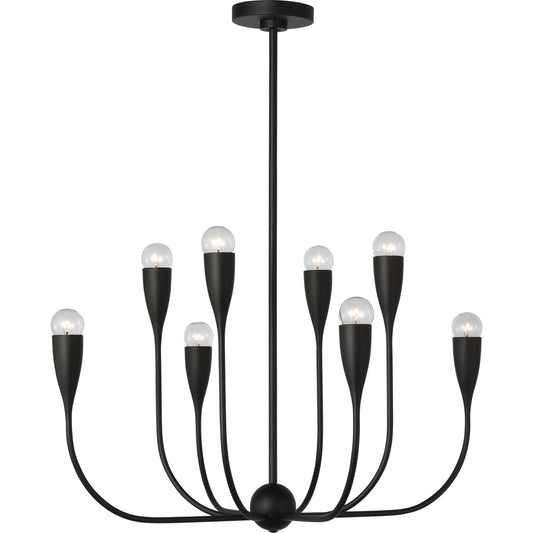 Maya Eight Light Chandelier by Generation Lighting. Made from steel in a unique style.