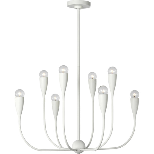 Maya Eight Light Chandelier by Generation Lighting. Made from steel in a unique style.