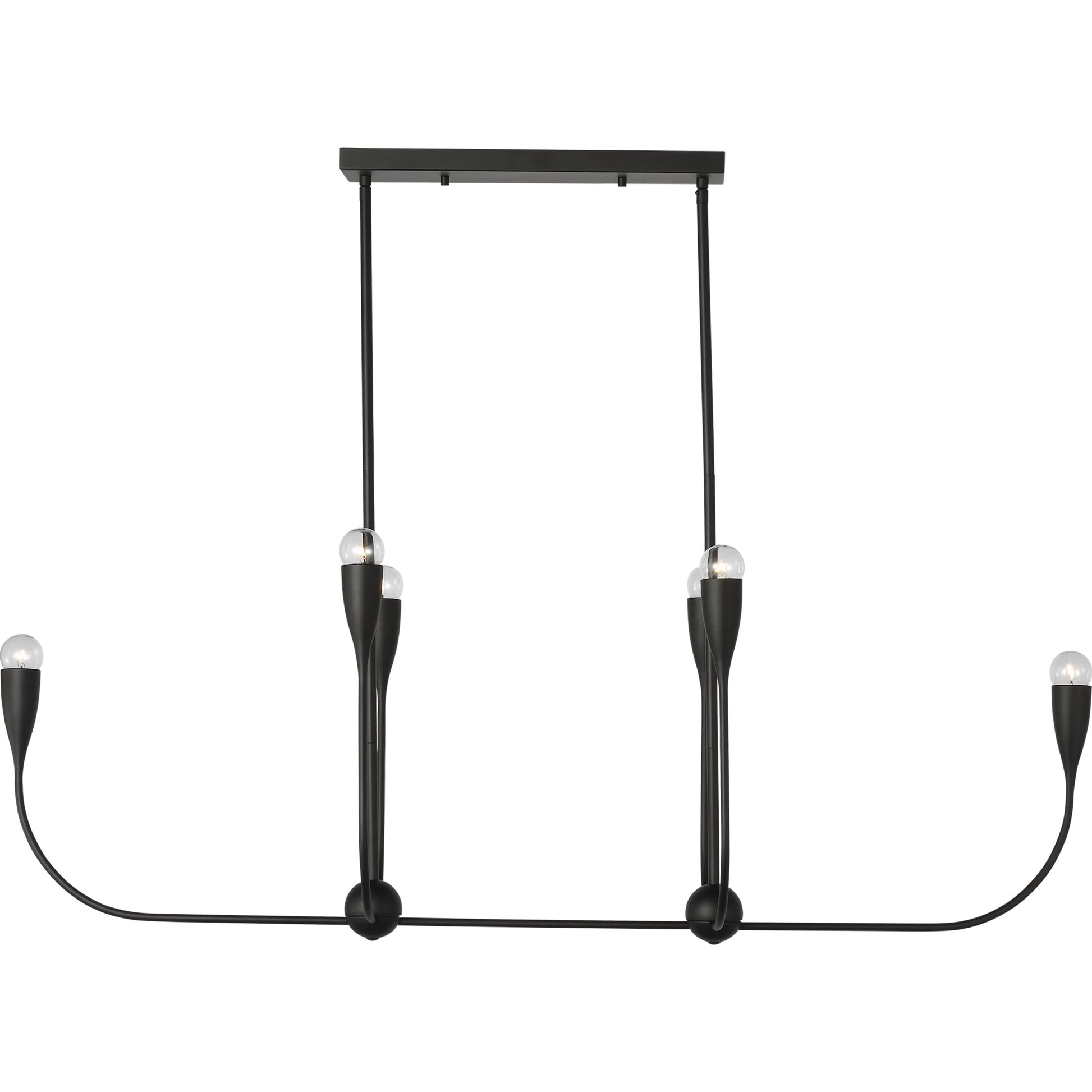 Maya Six Light Linear Chandelier by Generation Lighting. Made from steel in a transitional style.