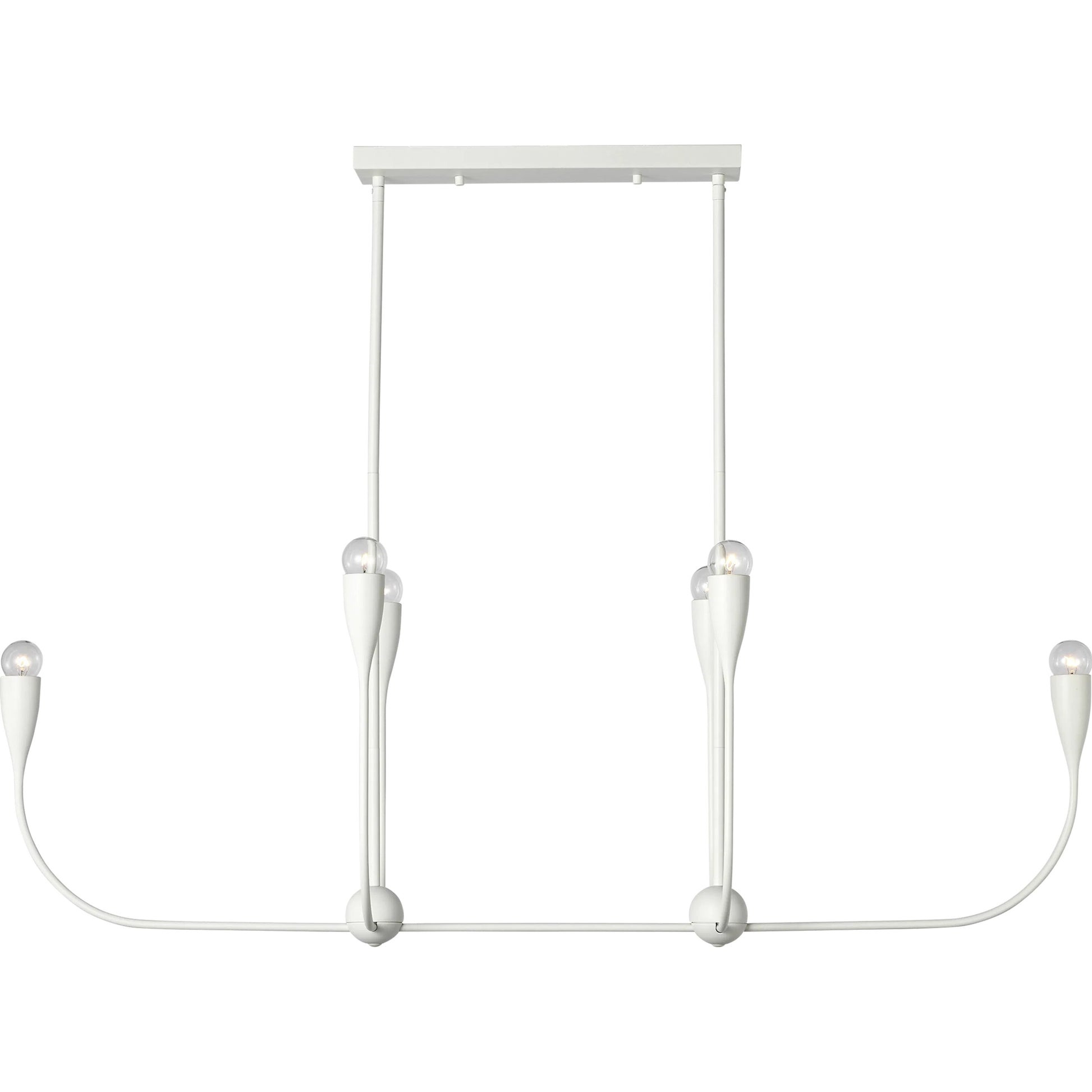 Maya Six Light Linear Chandelier by Generation Lighting. Made from steel in a transitional style.