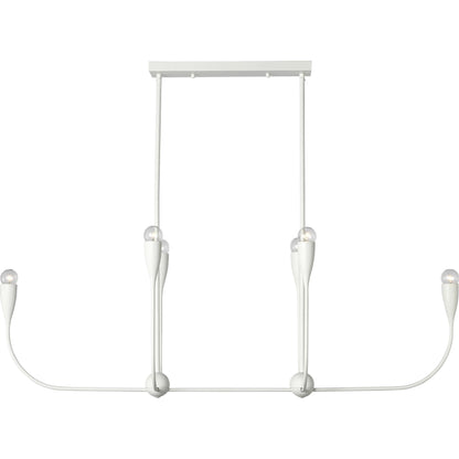 Maya Six Light Linear Chandelier by Generation Lighting. Made from steel in a transitional style.