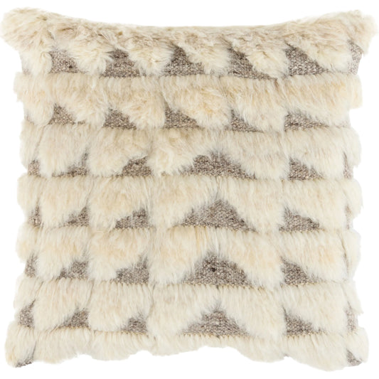Glacen Accent Pillow by Surya in ivory, taupe, cream. Made from wool, cotton in a unique style.