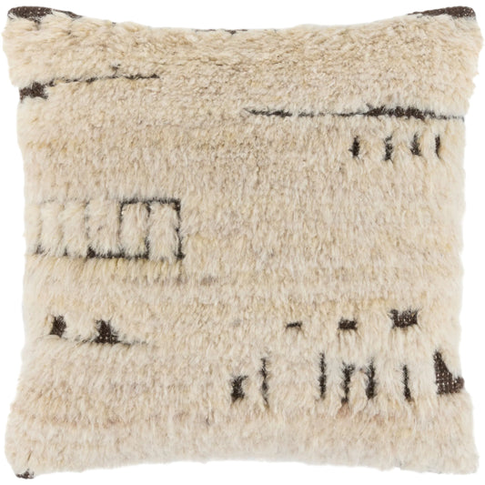 Glacen Accent Pillow by Surya in cream, charcoal, beige. Made from wool, cotton in a unique style.