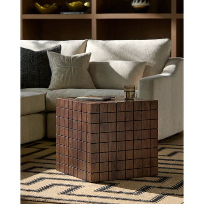 Geldrey End Table by Surya in lacquered. Made from mango wood in a transitional style.
