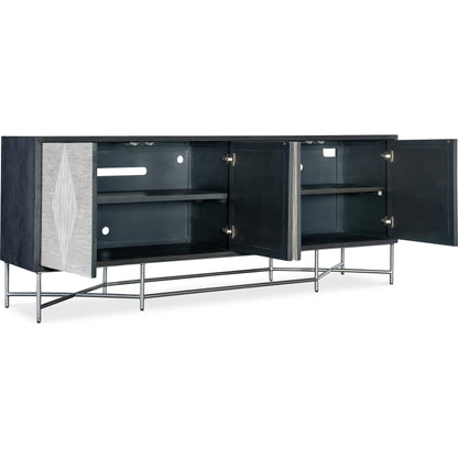 Commerce and Market Fine Lines Credenza by Hooker Furniture in black. Made from mango solids, bone, iron in a modern style.