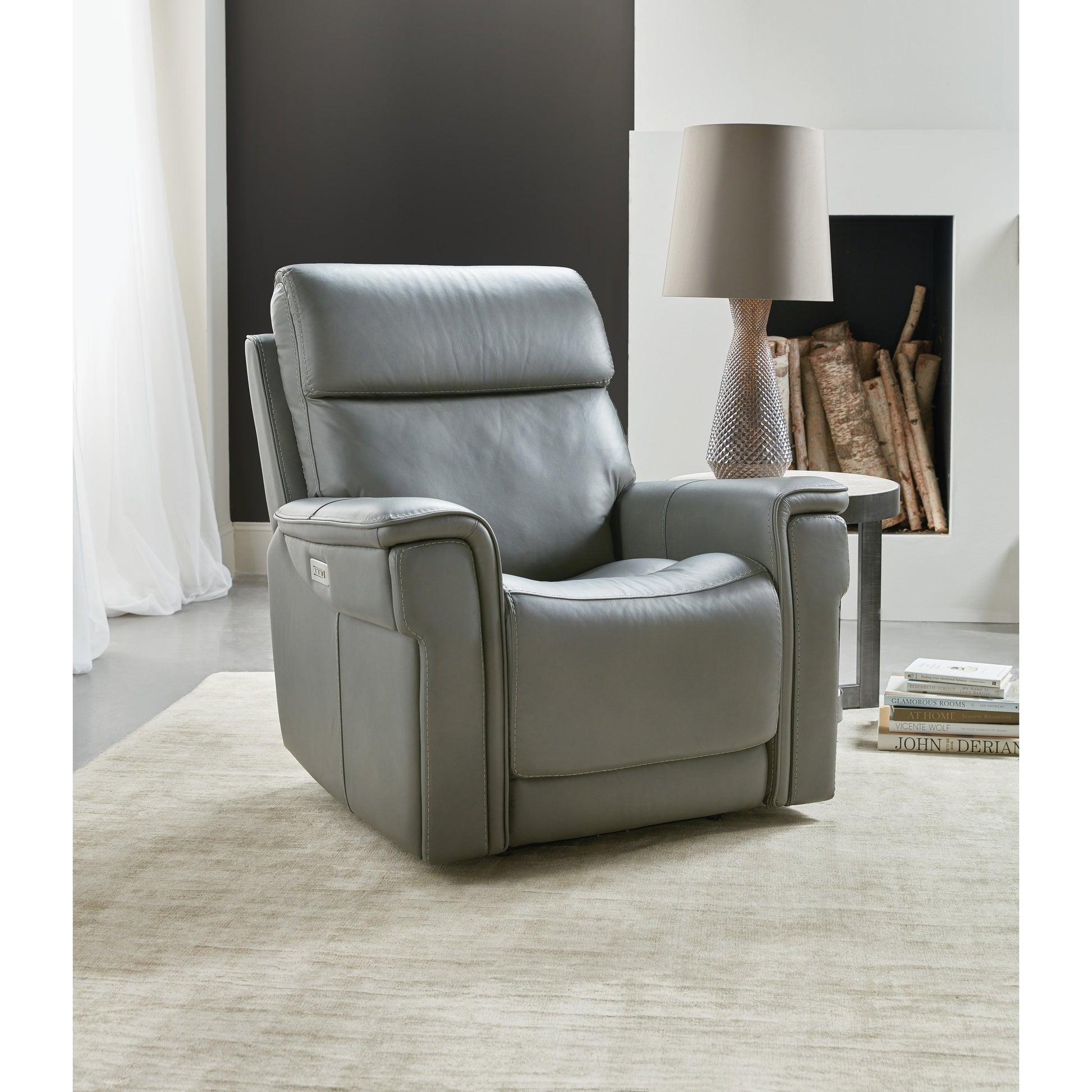 Lyra Zero Gravity Power Recliner by Hooker Furniture. Made from leather in a traditional style.