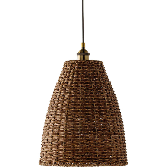 Gallus - 476515 by Livabliss in fixture: dark brown, cord: black and painted natural black sand. Made from fixture: rattan in a cottage & farmhouse style.