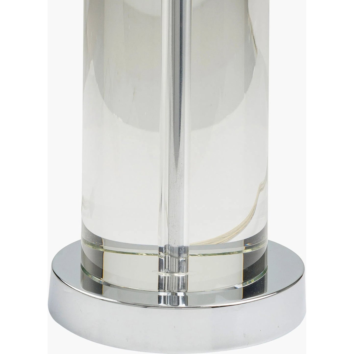 002 SI-2053835 | Closeup | Glamorous - 498999 by Surya in translucent, metallic nickel, white, clear, metallic silver and natural crystal. Made from body: crystal, base: metal, shade (outside): linen, shade (inside): polyester, finial: crystal in a modern 