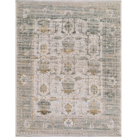 Goblen GLN-2301 Rug by Livabliss in sage, ivory, gold, charcoal, taupe. Made from wool, cotton, polyester in a unique style.