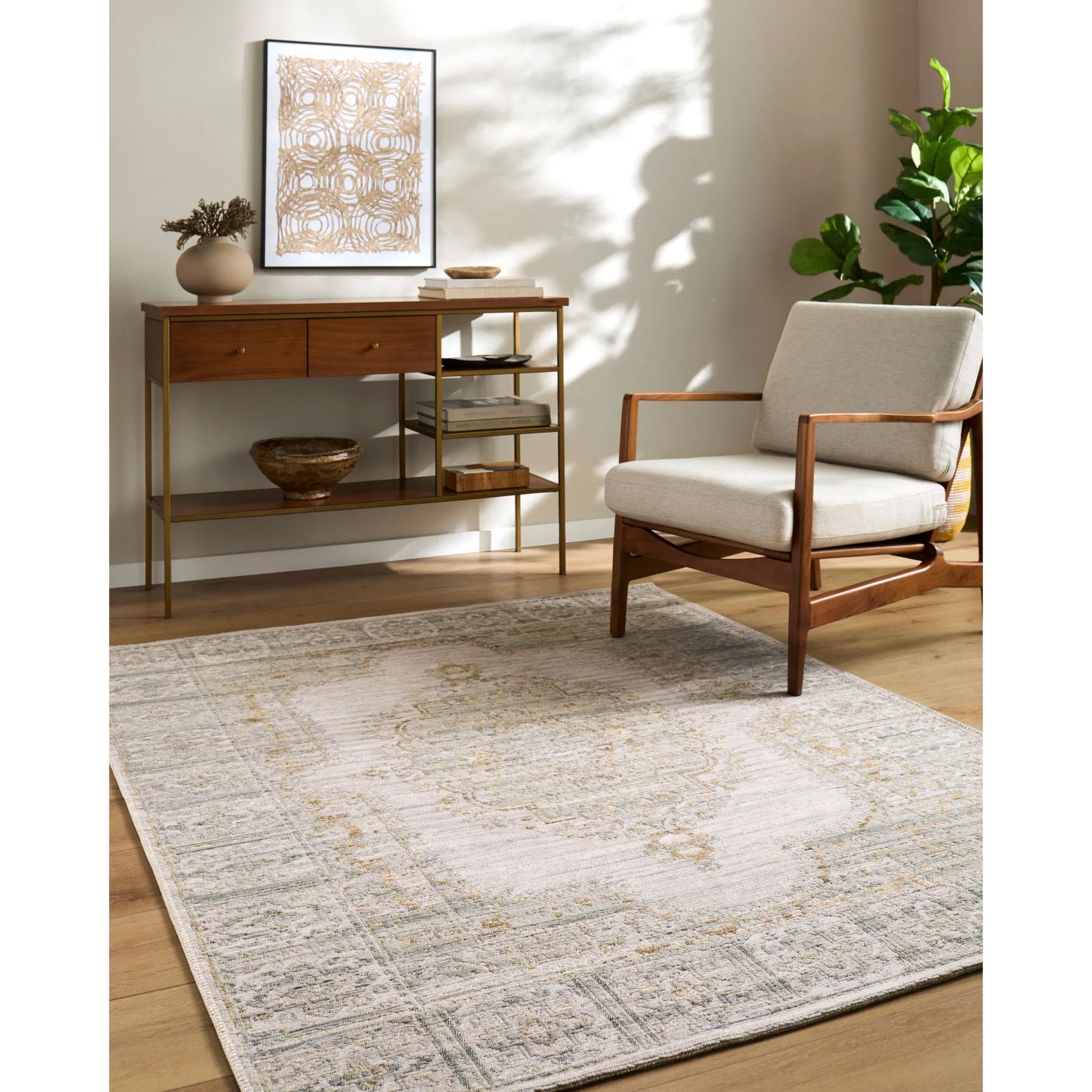 Goblen GLN-2303 Rug by Livabliss in pewter, sage, sandstone, olive, slate. Made from wool, cotton, polyester in a unique style.