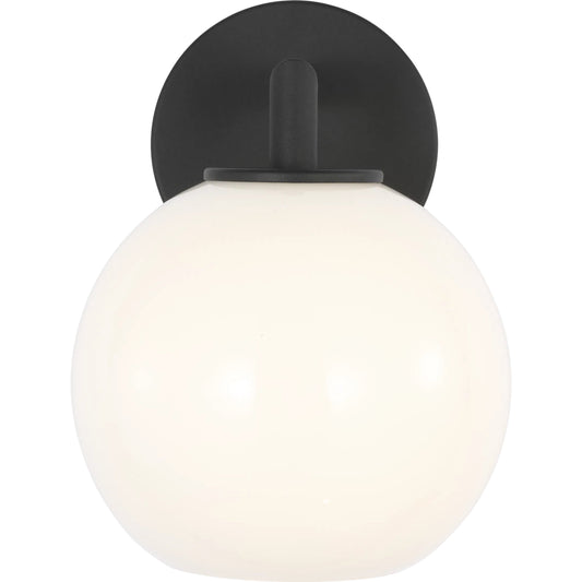 Toca One Light Outdoor Wall Lantern by Generation Lighting in textured black. Made from aluminum in a unique style.