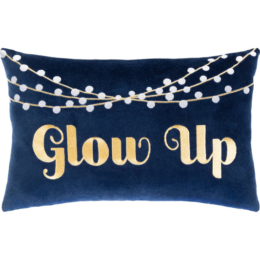 Glow up Pillow - 31807 by Surya in dark blue, navy. Made from 100% cotton in a modern style.