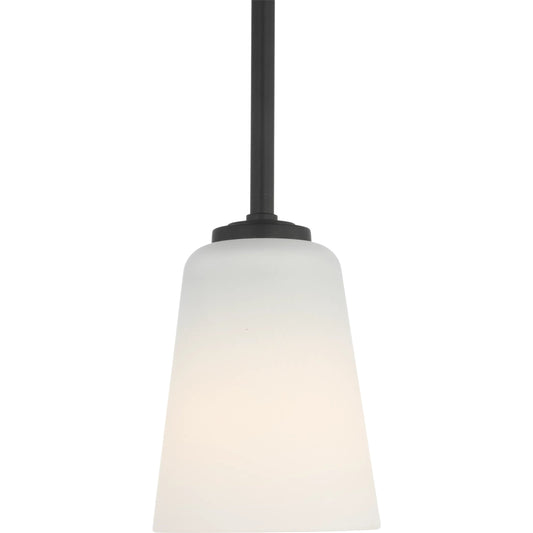 Miles One Light Mini-Pendant by Generation Lighting. Made from steel in a unique style.