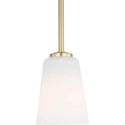 Miles One Light Mini-Pendant by Generation Lighting. Made from steel in a traditional style.