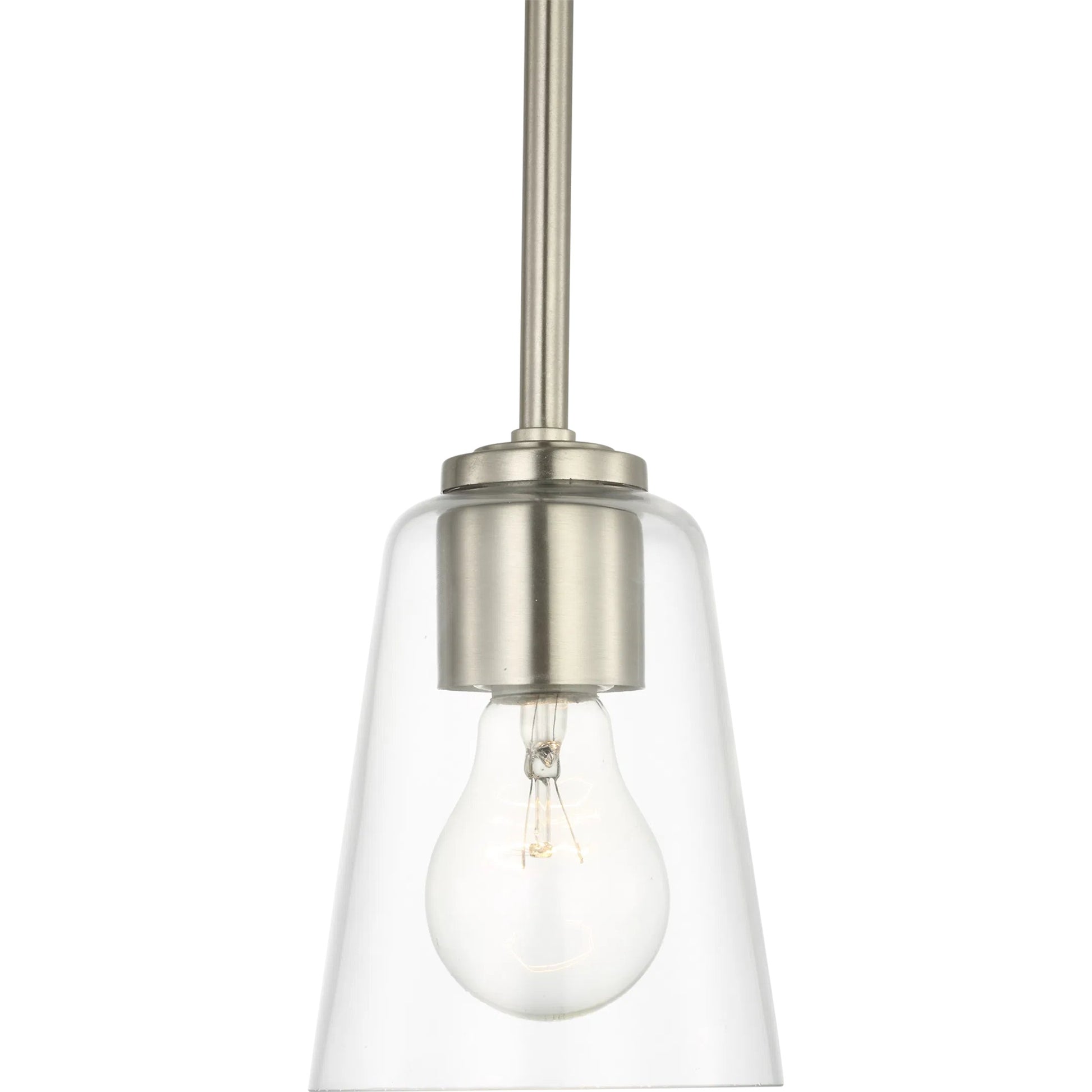 Miles One Light Mini-Pendant by Generation Lighting. Made from steel in a traditional style.