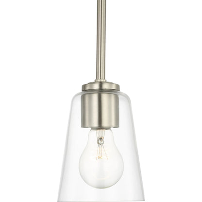 Miles One Light Mini-Pendant by Generation Lighting. Made from steel in a traditional style.