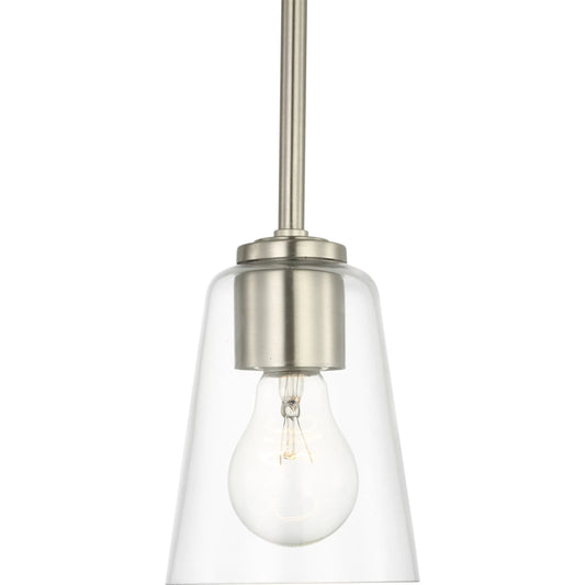 Miles One Light Mini-Pendant by Generation Lighting. Made from steel in a unique style.