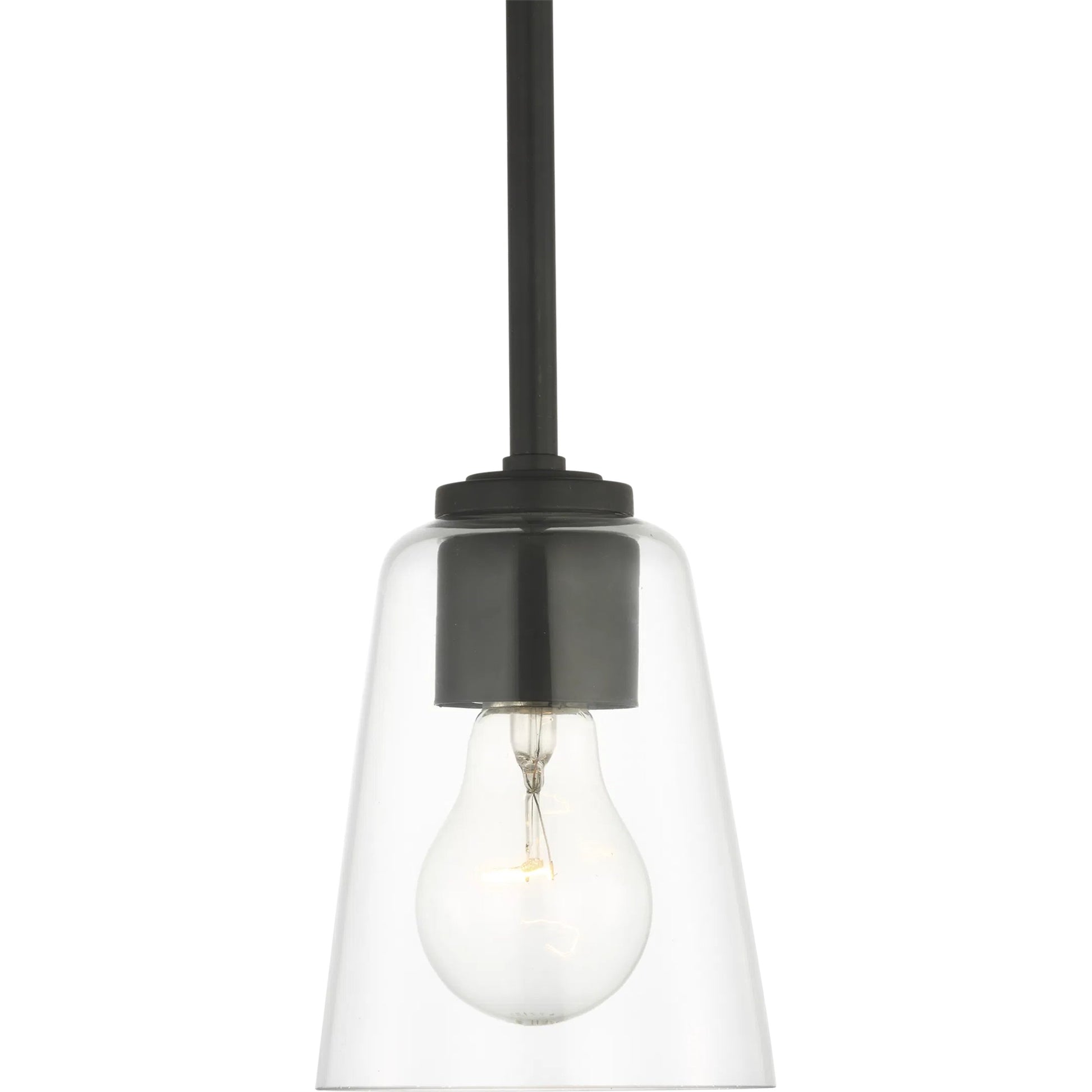 Miles One Light Mini-Pendant by Generation Lighting. Made from steel in a traditional style.