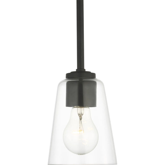 Miles One Light Mini-Pendant by Generation Lighting. Made from steel in a unique style.