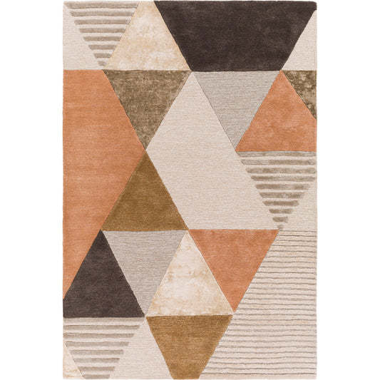 Glasgow Rug - 29177 by Surya in pale pink, medium gray, light gray, gray, charcoal, tan. Made from 60% viscose, 40% wool in a unique style.