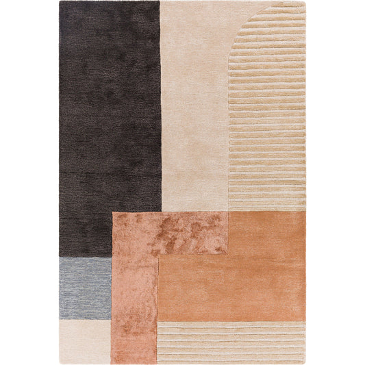 Glasgow Rug - 29181 by Livabliss in light beige, rose, charcoal, blue, rust. Made from 60% viscose, 40% wool in a unique style.