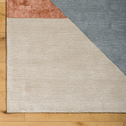 Glasgow Rug by Surya in gray, light gray, denim, black, light beige, camel. Made from 60% viscose, 40% wool in a modern style.