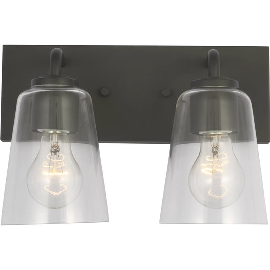 Miles Vanity Light by Generation Lighting. Made from steel in a unique style.