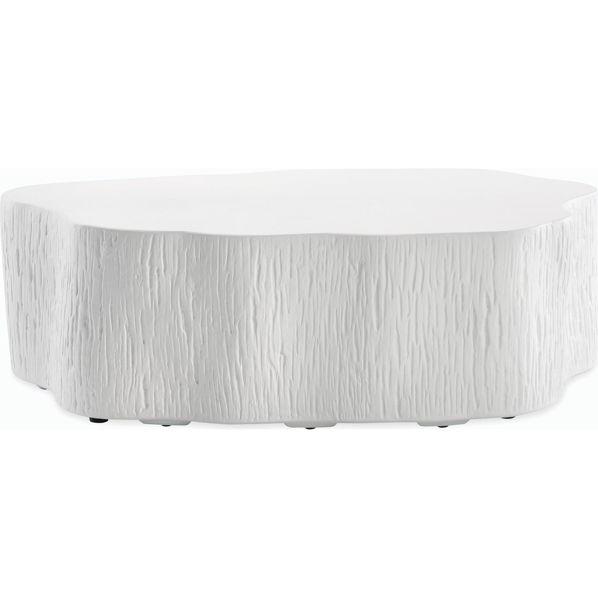 Tree Outdoor Trunk Coffee Table by Sunset West in bone. Made from gfr concrete in a modern style.