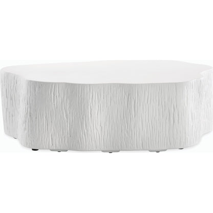 Tree Outdoor Trunk Coffee Table by Sunset West in bone. Made from gfr concrete in a modern style.