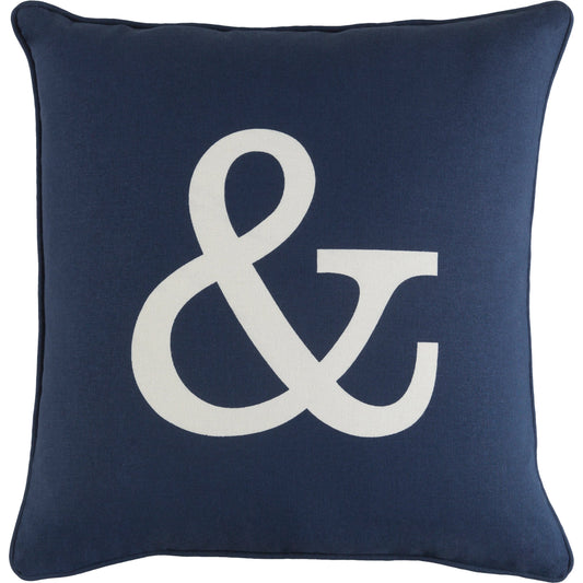 Glyph Pillow - 17273 by Surya in navy, ivory. Made from 100% cotton in a modern style.