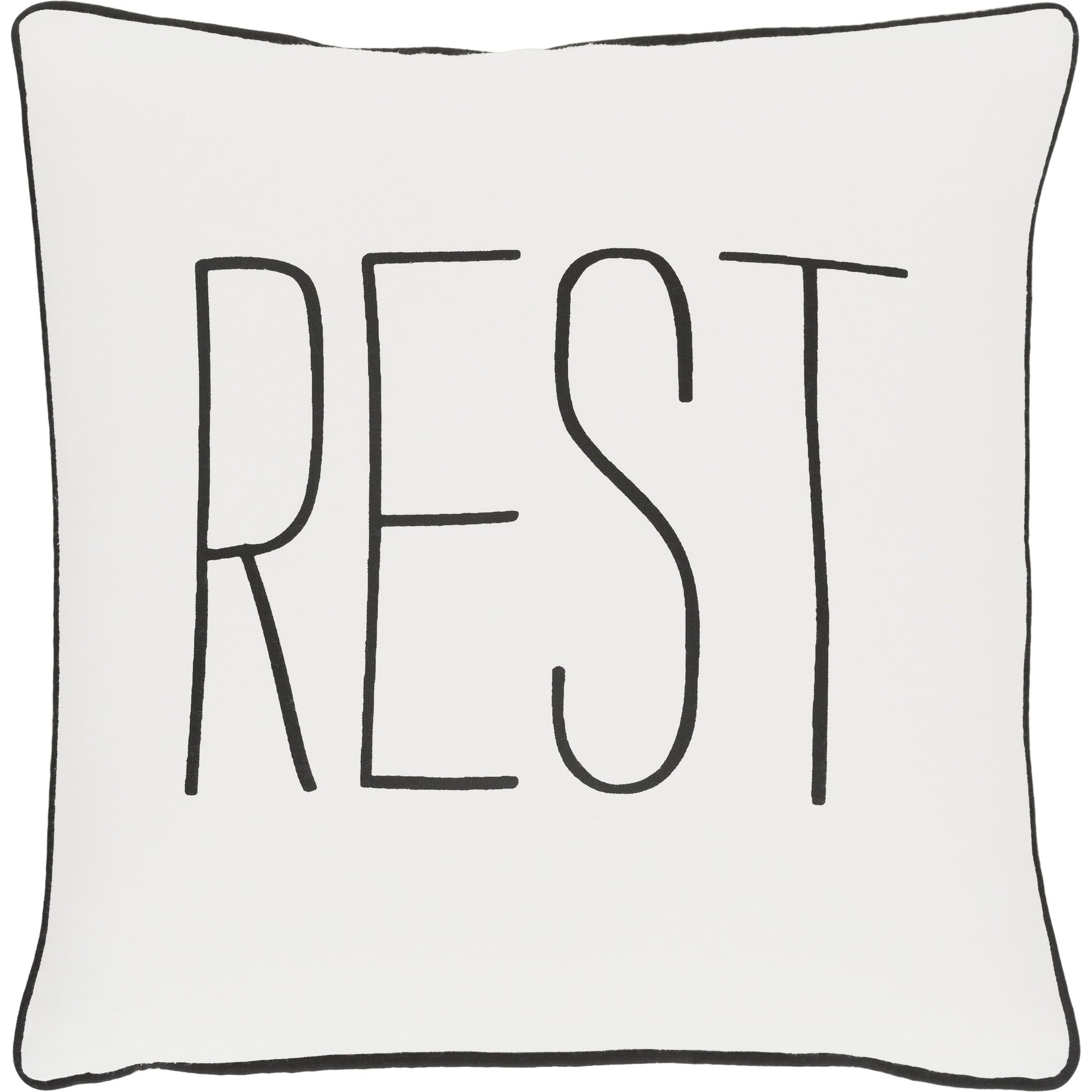 Glyph Rest Pillow by Surya in white. Made from 100% cotton in a modern style.