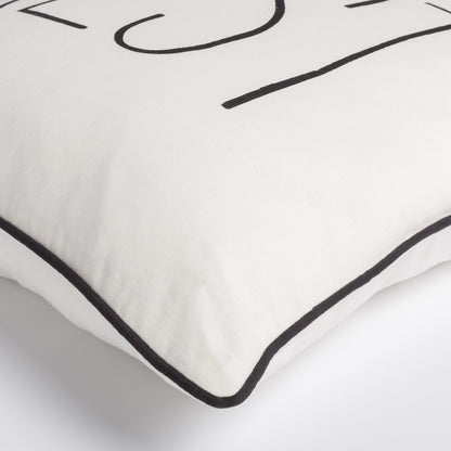 Glyph Rest Pillow by Surya in white. Made from 100% cotton in a modern style.