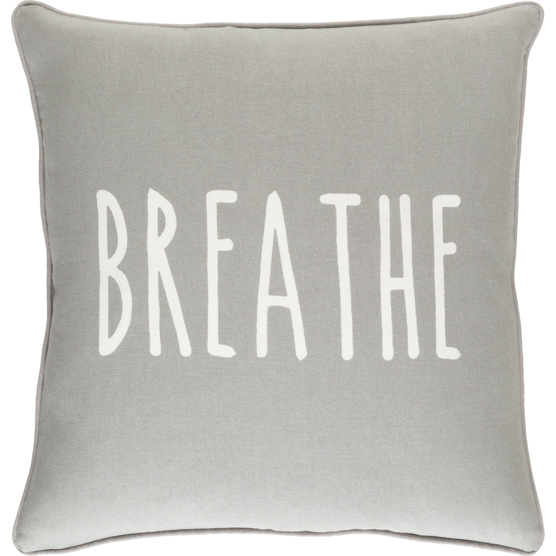 Glyph Breathe Pillow by Surya in gray. Made from 100% cotton in a modern style.