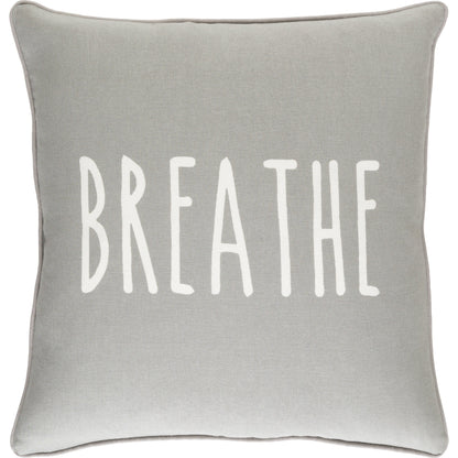 Glyph Breathe Pillow by Surya in gray. Made from 100% cotton in a modern style.