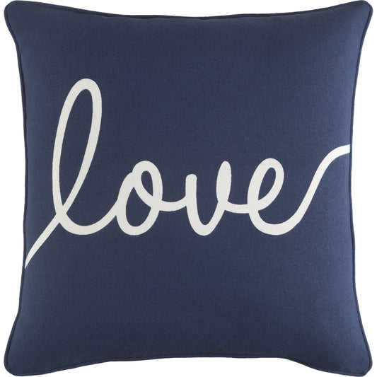 Glyph Pillow - 16319 by Surya in dark blue. Made from 100% cotton in a modern style.
