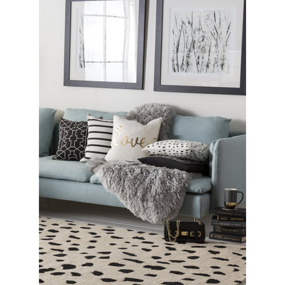 Glyph Pillow - 16319 by Surya in gray. Made from 100% cotton in a modern style.