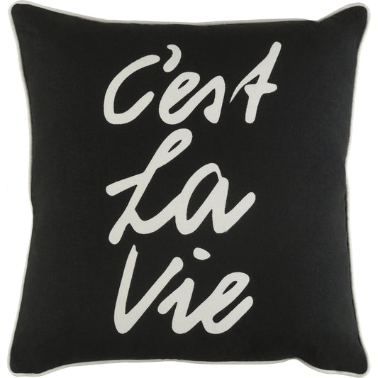 Glyph Pillow - 13034 by Surya in black, cream. Made from 100% cotton in a modern style.