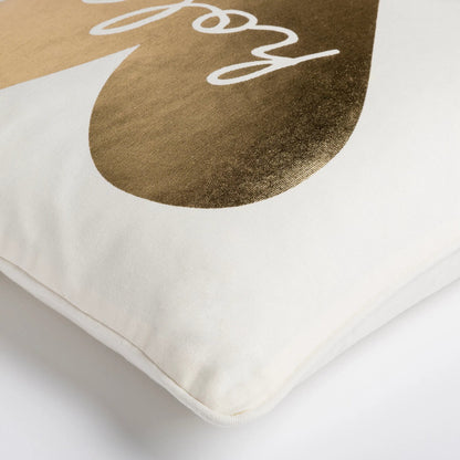Glyph Pillow - 8906 by Surya in cream, metallic gold. Made from 100% cotton in a modern style.