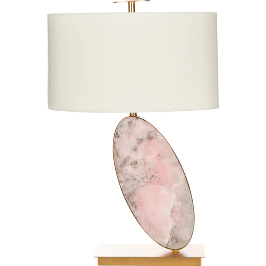 Capella Quartz Lamp by Bradburn Home in blush, gold leaf. Made from quartz in a unique style.