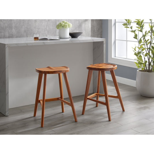 Max Stool by Greenington in amber. Made from 100% bamboo in a rustic style.