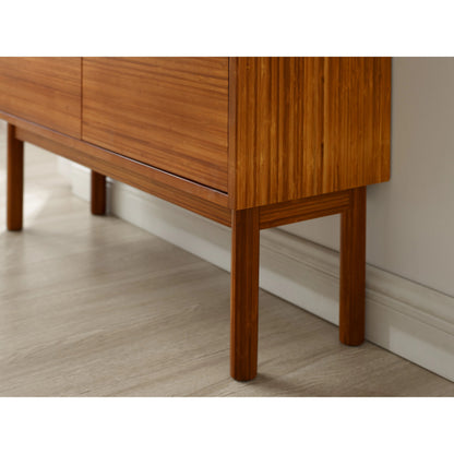 Mira Console by Greenington in amber. Made from solid moso bamboo in a modern style.