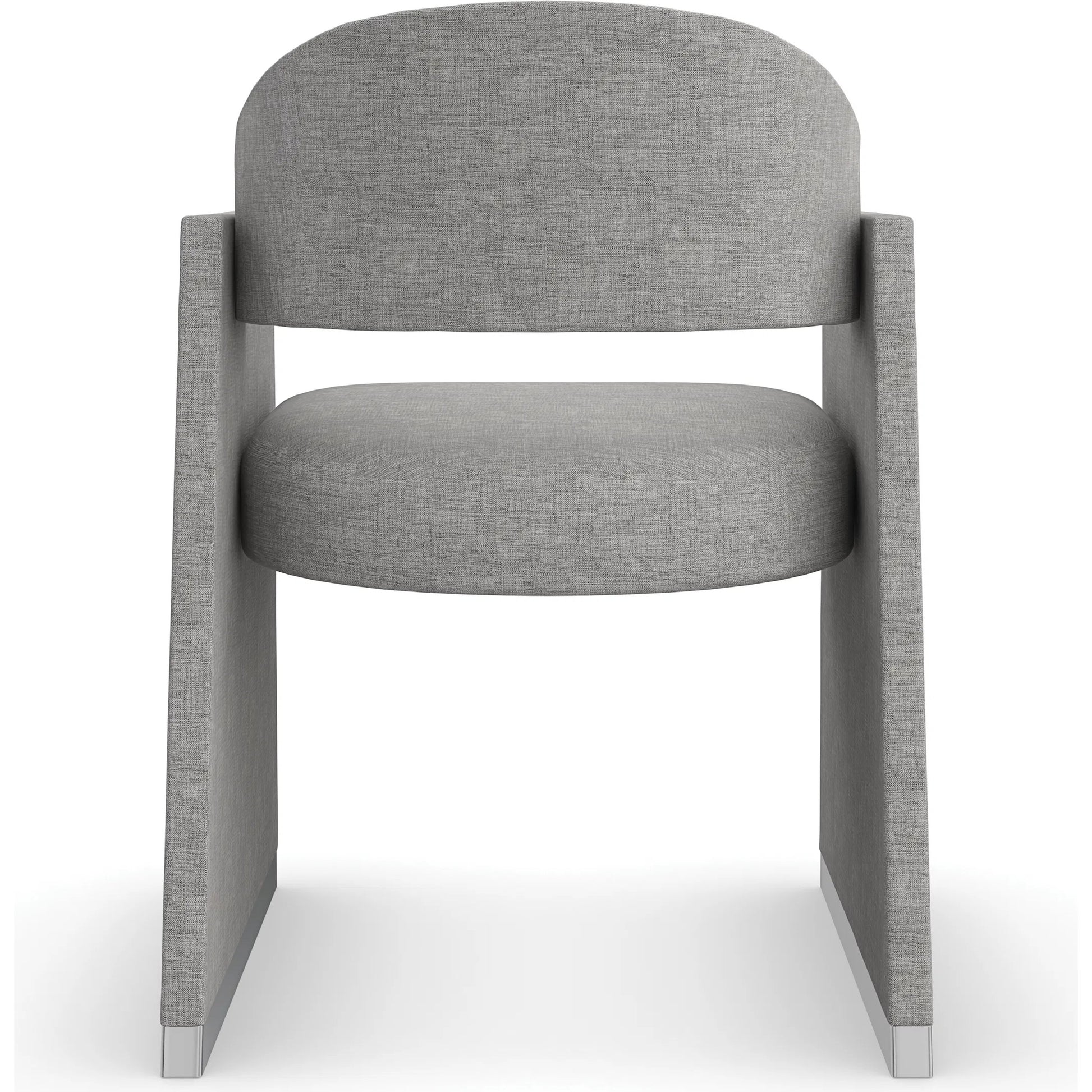Polish Off Dining Chair by Caracole in gray, silver and polished silver. Made from unique in a transitional style.