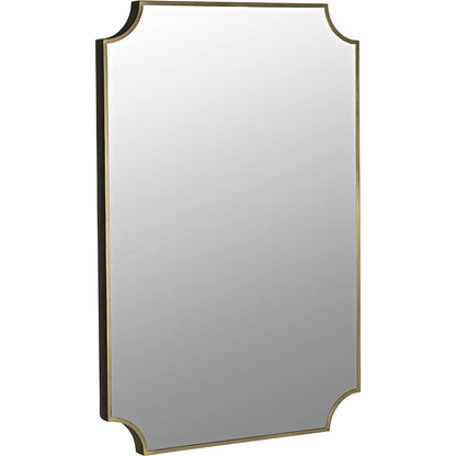 Convexed Mirror by Noir in antique brass. Made from metal, mirror in a transitional style.